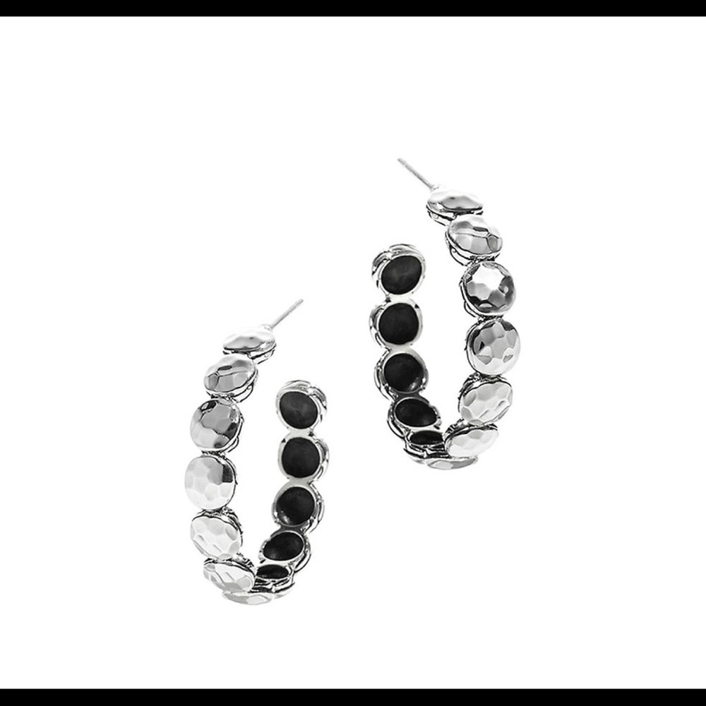 John Hardy dot hammered hoop earrings